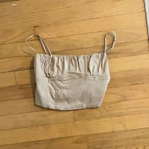 Cropped Corsette, beige top from Zara.